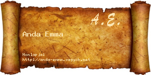 Anda Emma névjegykártya