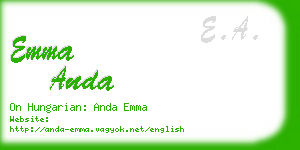 emma anda business card